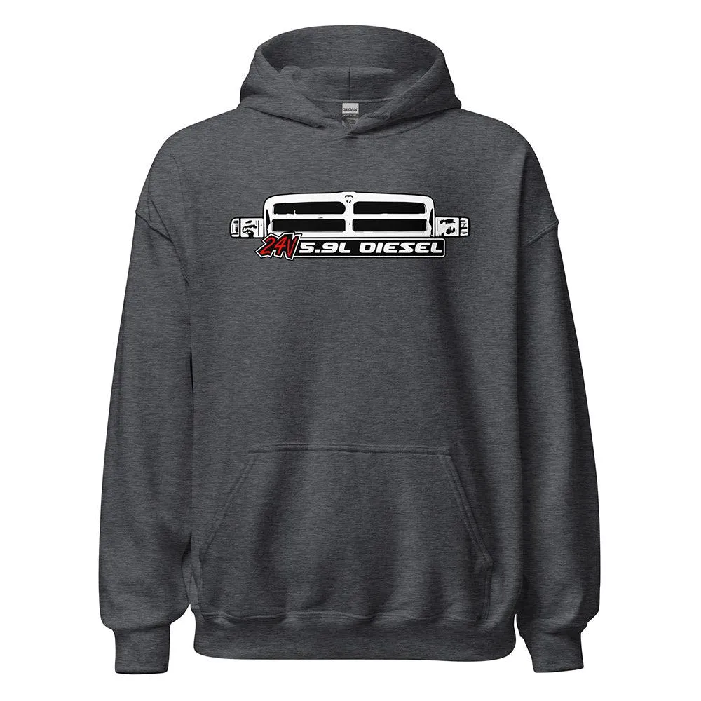 24v 5.9 Diesel Engine Hoodie 2nd Gen Ram Grille Sweatshirt