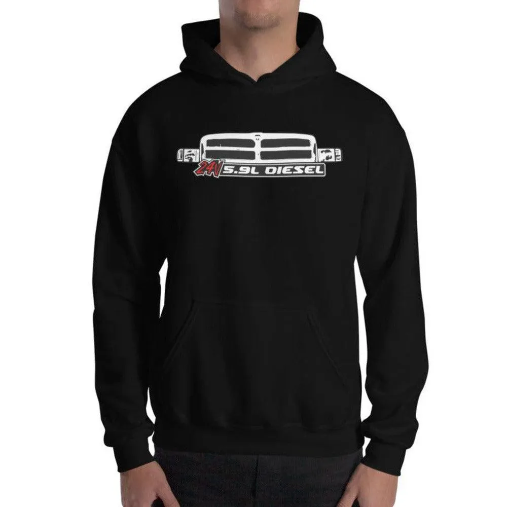 24v 5.9 Diesel Engine Hoodie 2nd Gen Ram Grille Sweatshirt