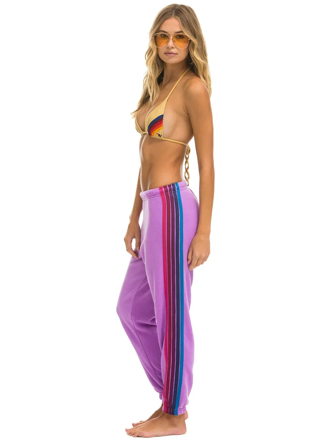 5 Stripe Sweatpant - Neon Purple/Pink