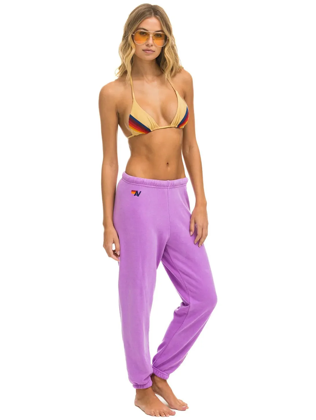 5 Stripe Sweatpant - Neon Purple/Pink