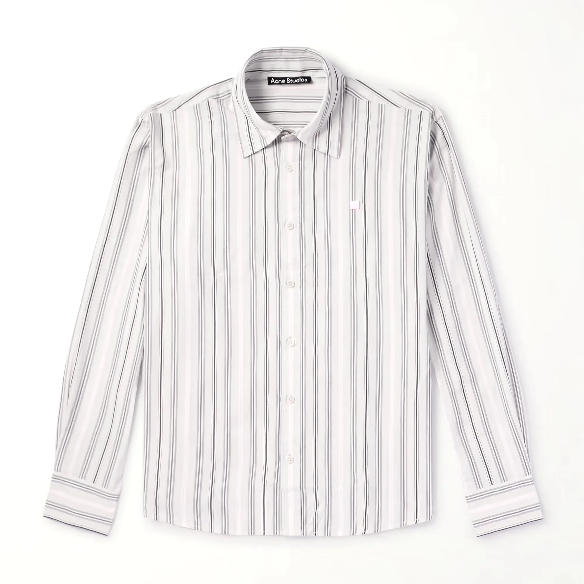 Acne Studios  |Stripes Long Sleeves Cotton Logo Designers Shirts