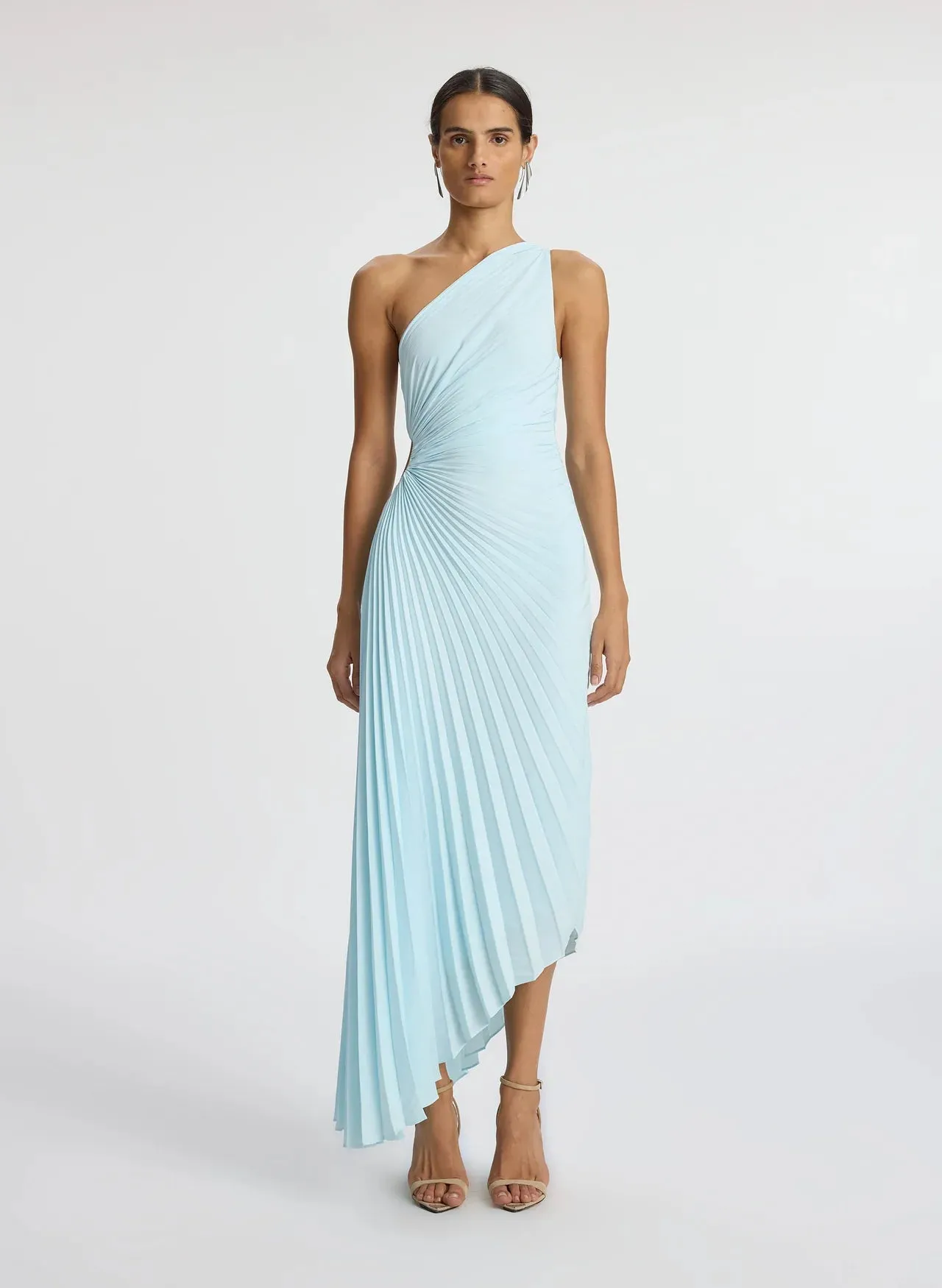 A.L.C - Delfina Matte Pleated Dress - Aqua