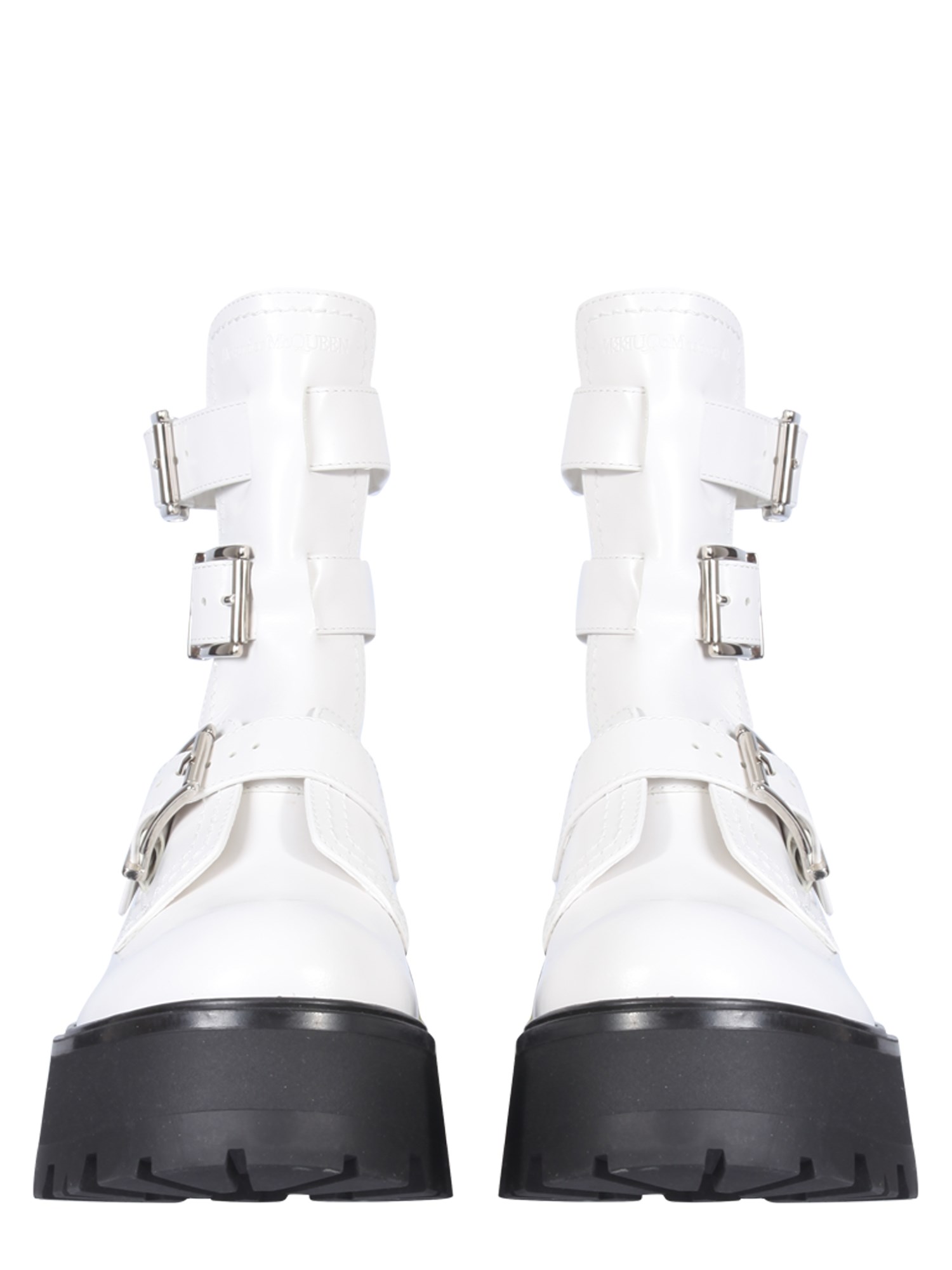 ALEXANDER McQUEEN    LEATHER RAVE BUCKLES BOOT