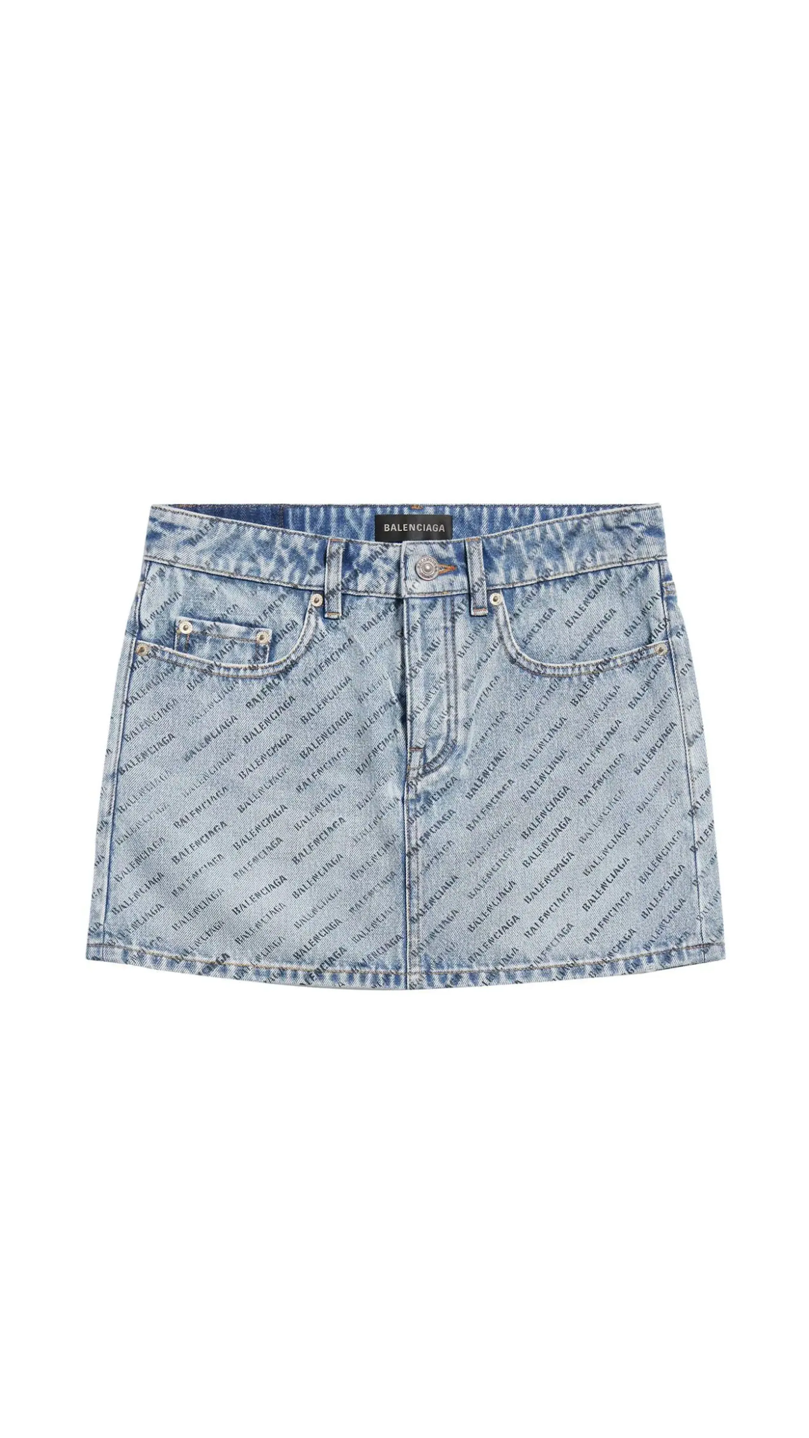 All Over Logo Mini Skirt - Blue