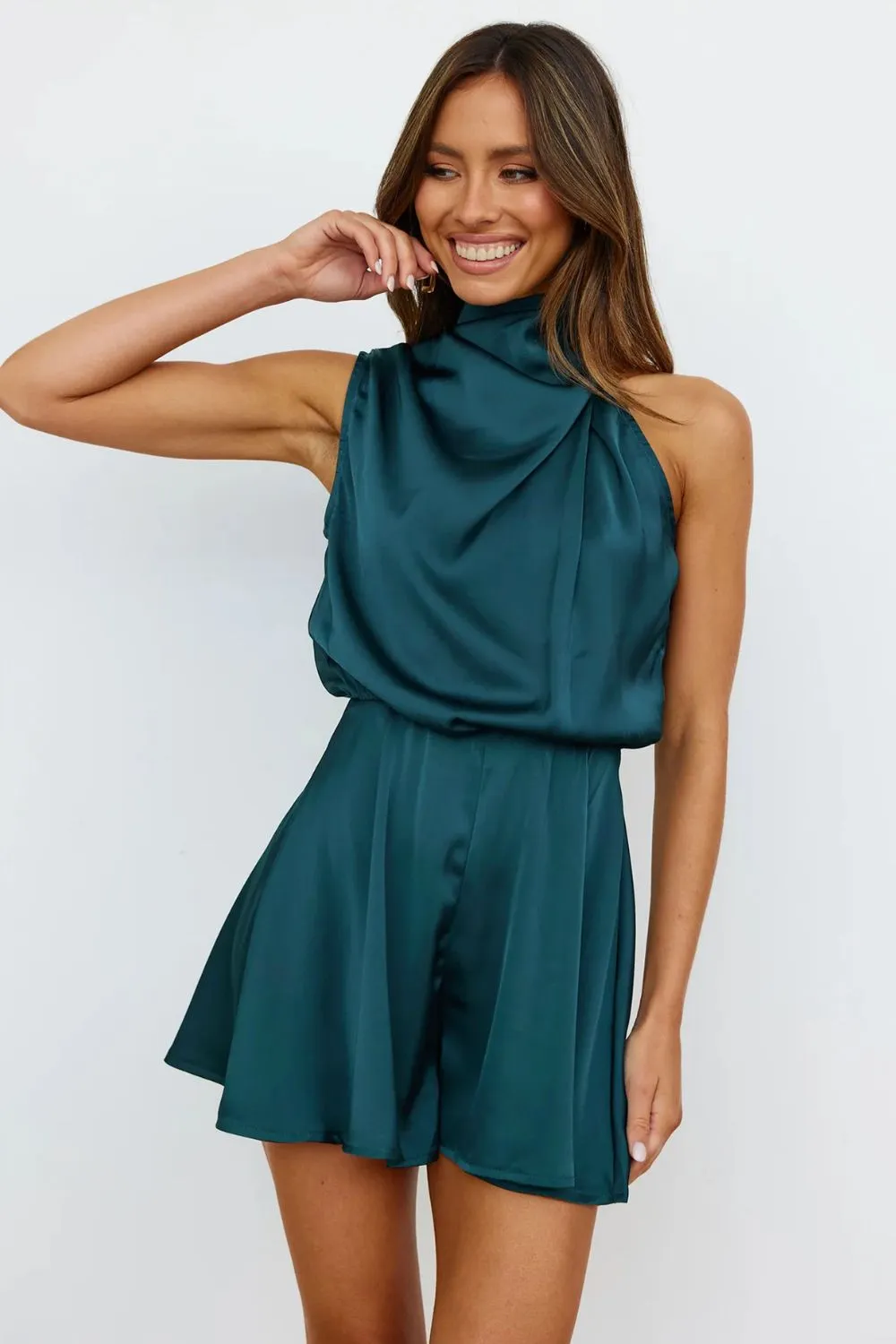 ALL THAT SASS Turtleneck Sleeveless Romper