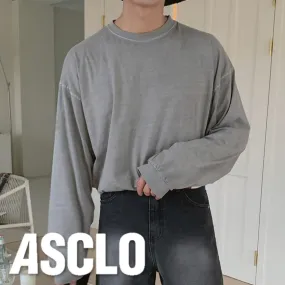 ASCLO  |Crew Neck Pullovers Unisex Street Style U-Neck Long Sleeves