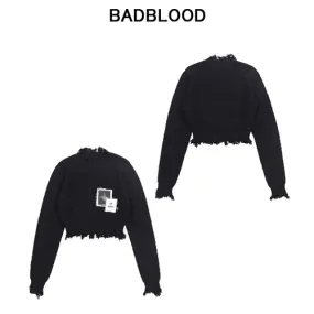 BADBLOOD  |Unisex Street Style Long Sleeves Elegant Style Logo