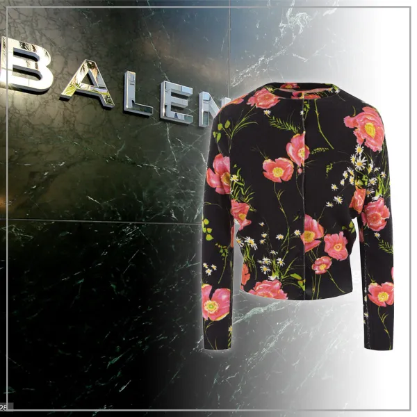 BALENCIAGA  |Flower Patterns Wool Long Sleeves Cardigans