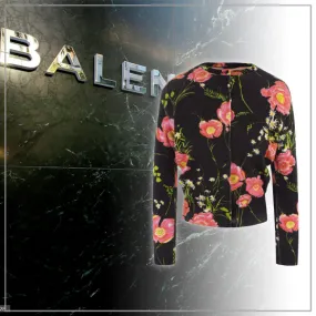 BALENCIAGA  |Flower Patterns Wool Long Sleeves Cardigans