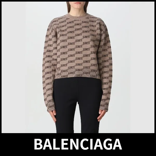 BALENCIAGA  |Long Sleeves Logo V-neck & Crew neck