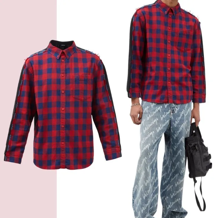 BALENCIAGA  |Other Plaid Patterns Long Sleeves Cotton Luxury