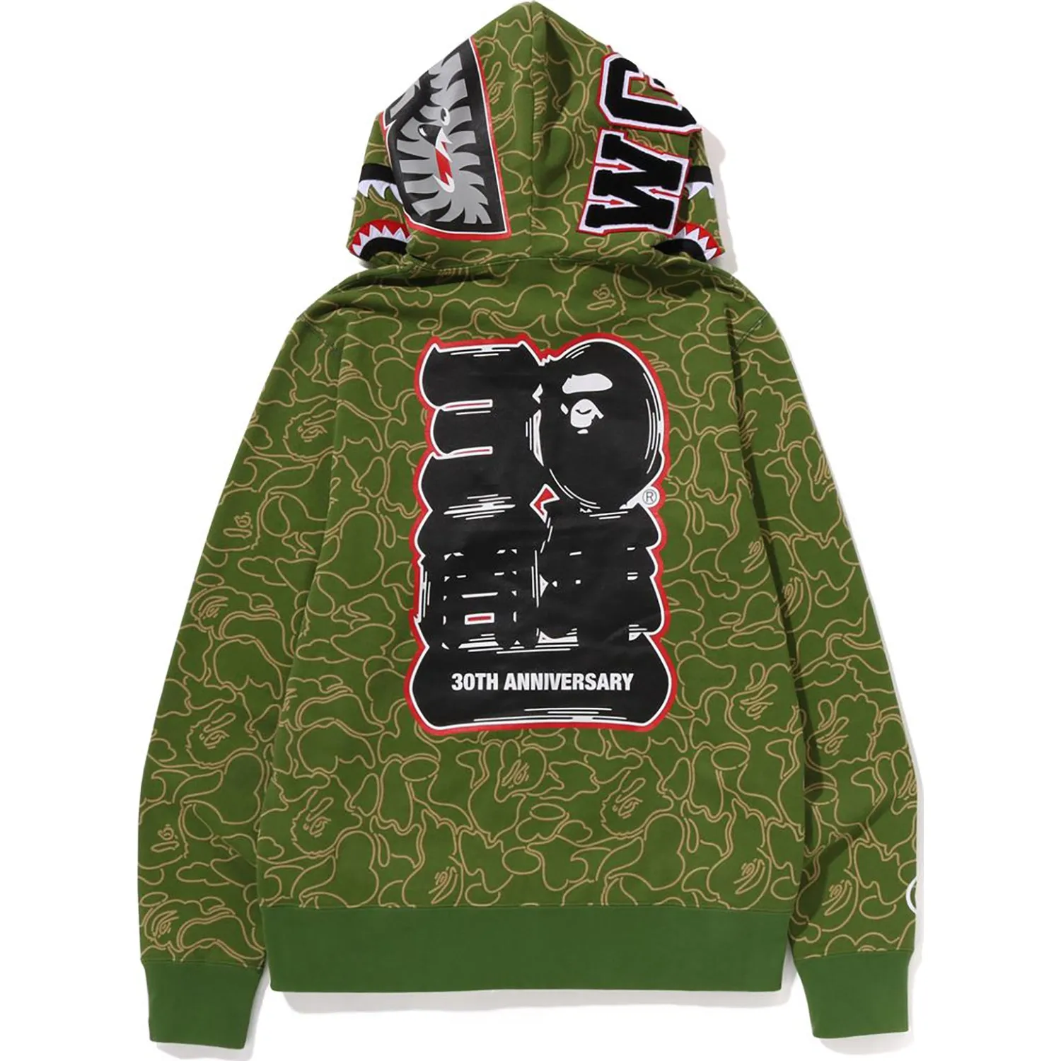 BAPE 30TH ANNIV. LINE CAMO SHARK FULL ZIP HOODIE MENS