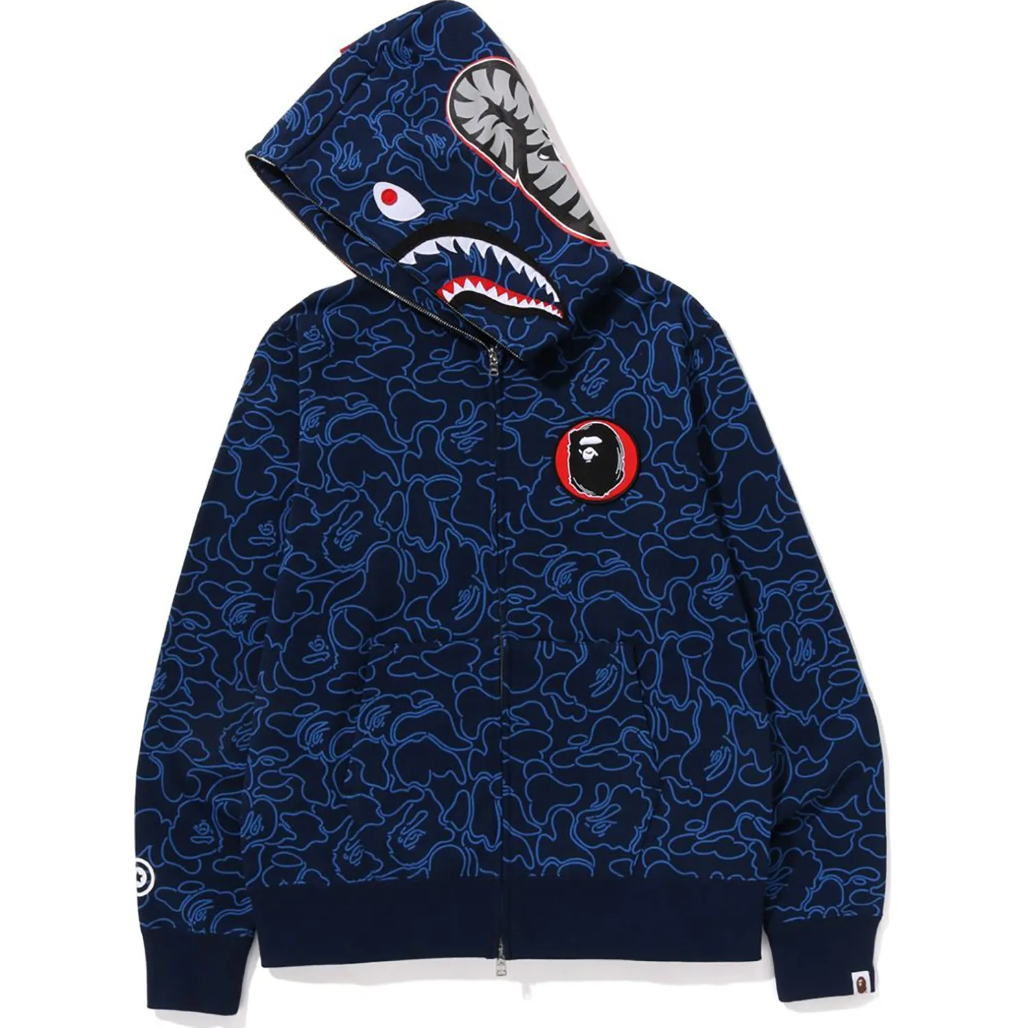 BAPE 30TH ANNIV. LINE CAMO SHARK FULL ZIP HOODIE MENS