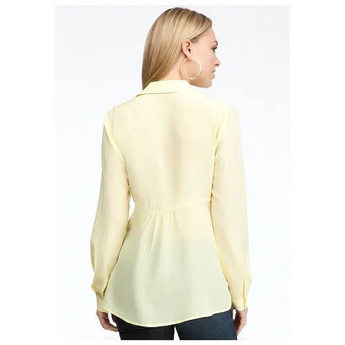 bebe  |Silk Long Sleeves Plain Office Style Shirts & Blouses