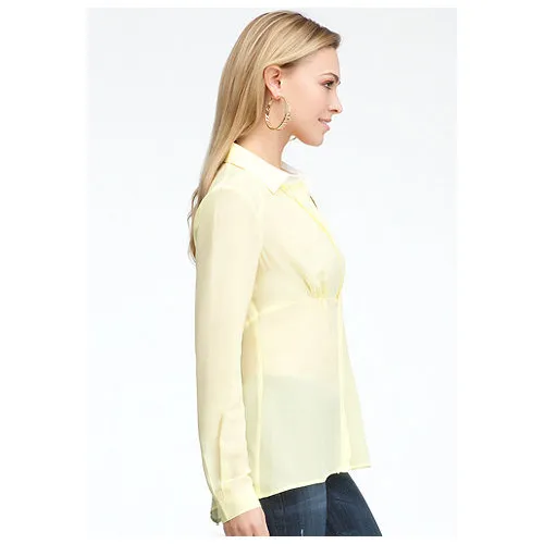 bebe  |Silk Long Sleeves Plain Office Style Shirts & Blouses