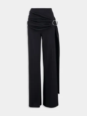 Black Wraparound Palazzo Pants