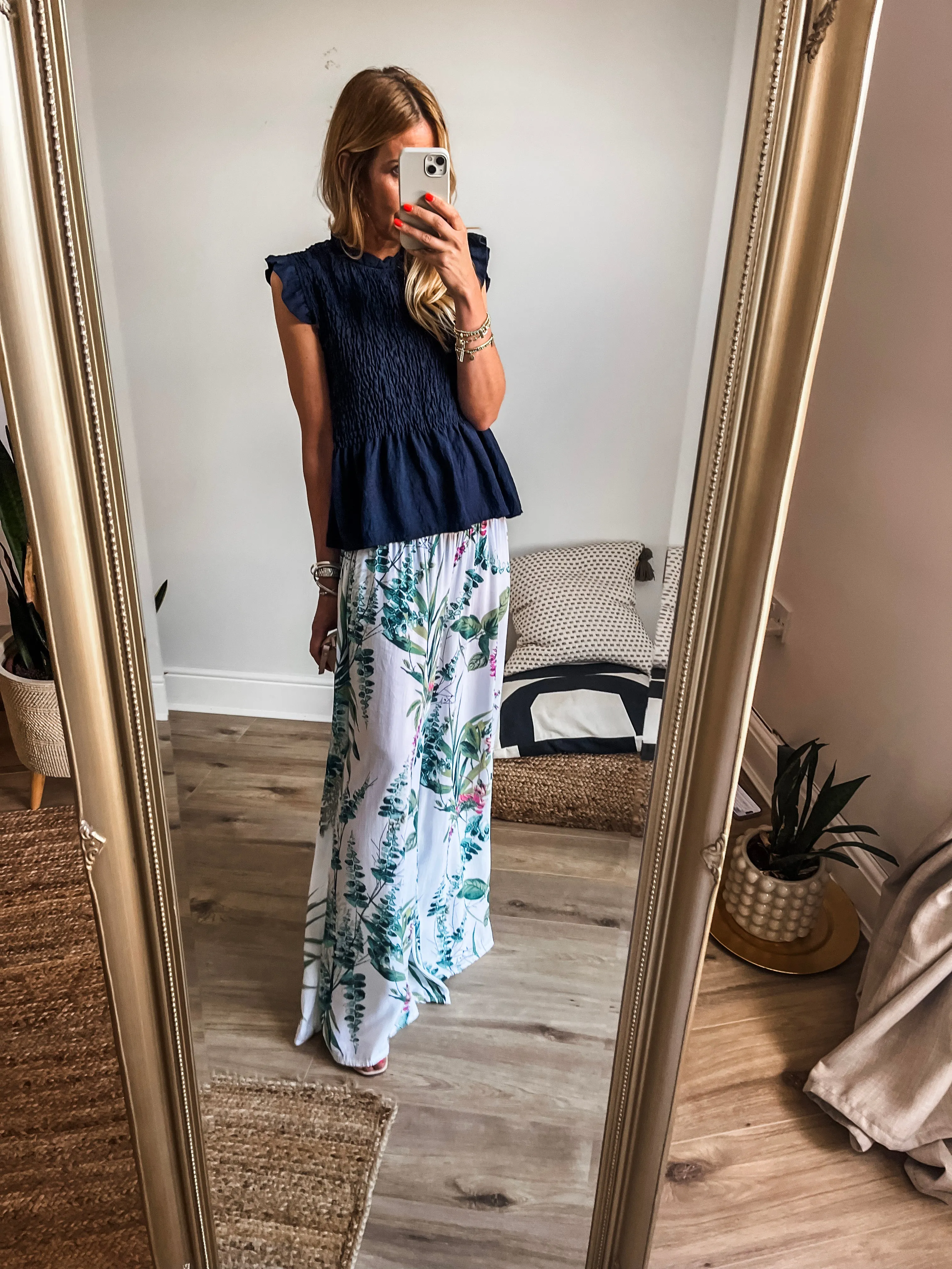 Botanical Floral Print Palazzo Pants