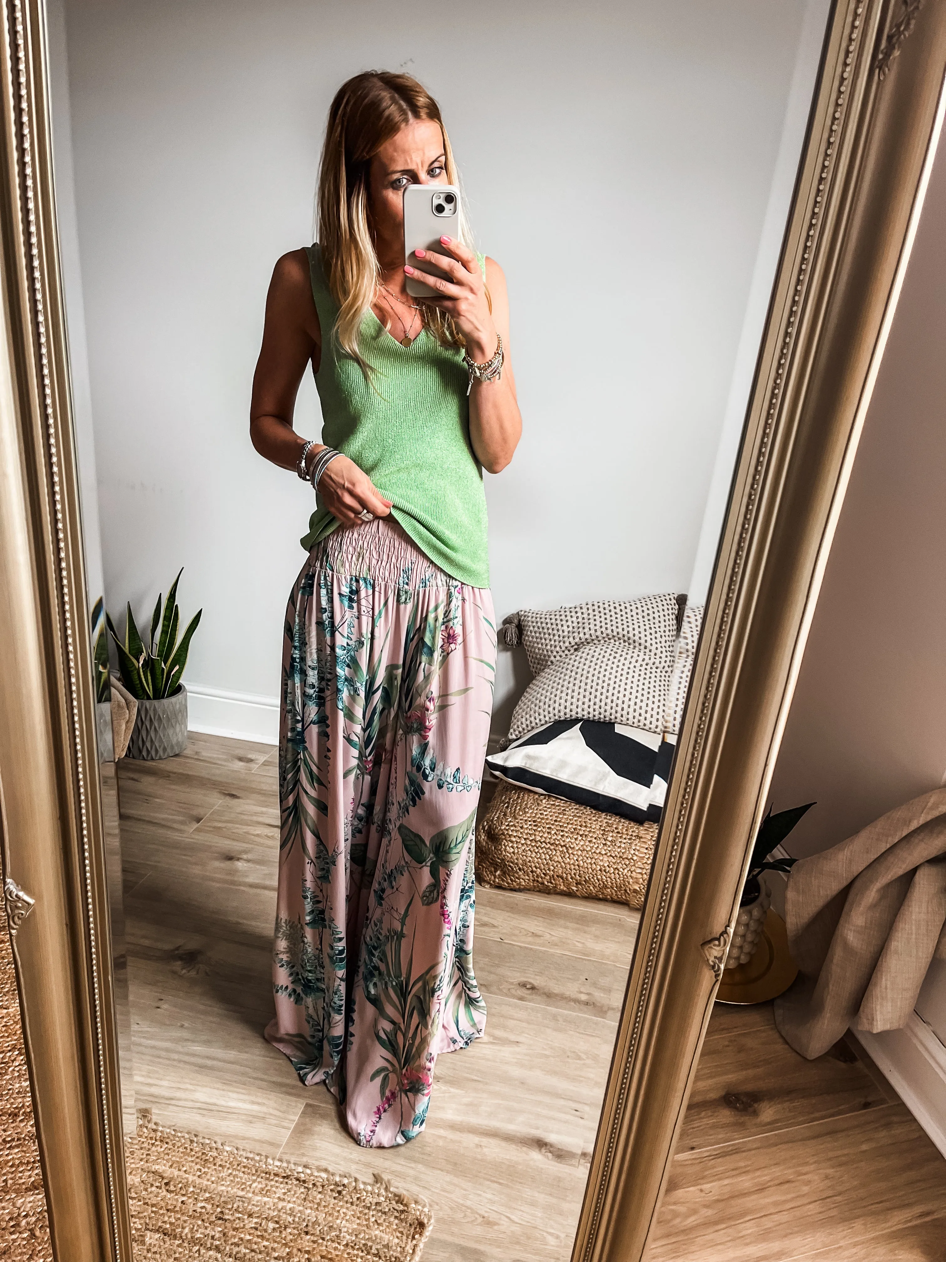 Botanical Floral Print Palazzo Pants