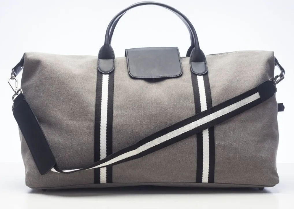 Brouk & Co Original Grey Stripe Duffle Bag