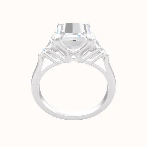 Cathedral Band with Marquise & Round Sidestones Engagement Ring With X Gallery Head