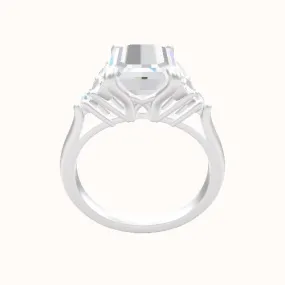 Cathedral Band with Marquise & Round Sidestones Engagement Ring With X Gallery Head