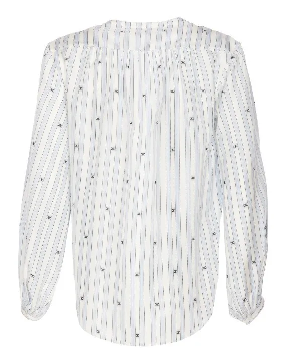 CELINE  |Stripes Silk Long Sleeves Shirts & Blouses