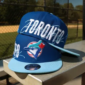 Cooperstown Toronto Blue Jays MLB Side Font Green Bottom 9Fifty Snapback Cap | Royal Blue Snap Cap