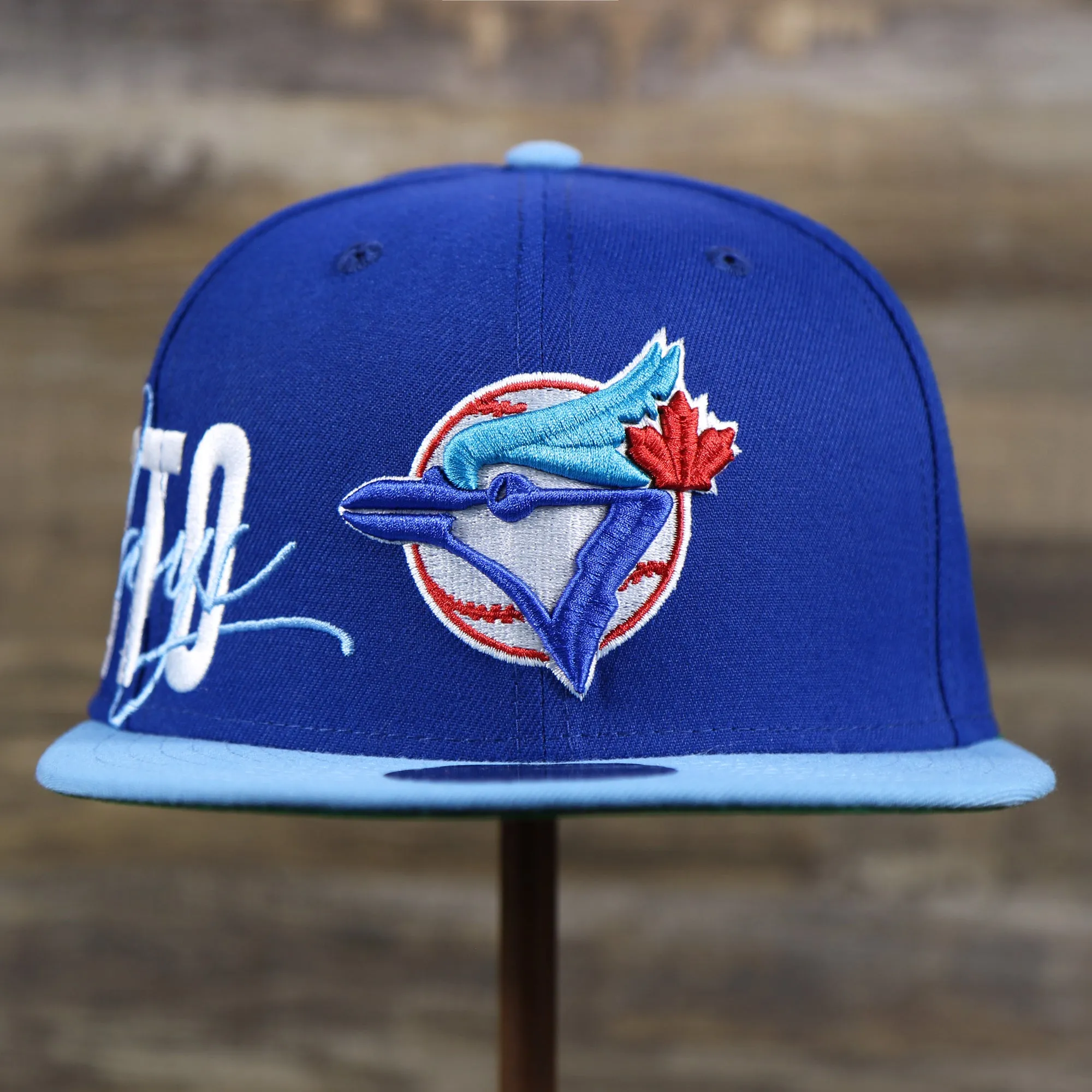 Cooperstown Toronto Blue Jays MLB Side Font Green Bottom 9Fifty Snapback Cap | Royal Blue Snap Cap