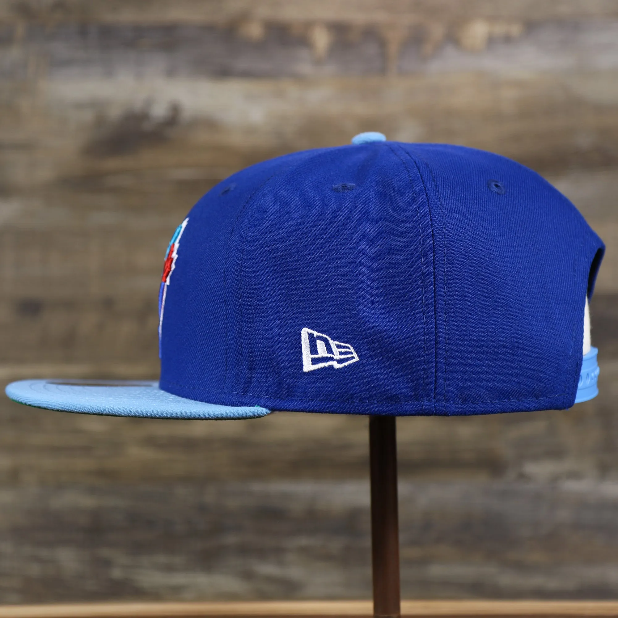 Cooperstown Toronto Blue Jays MLB Side Font Green Bottom 9Fifty Snapback Cap | Royal Blue Snap Cap