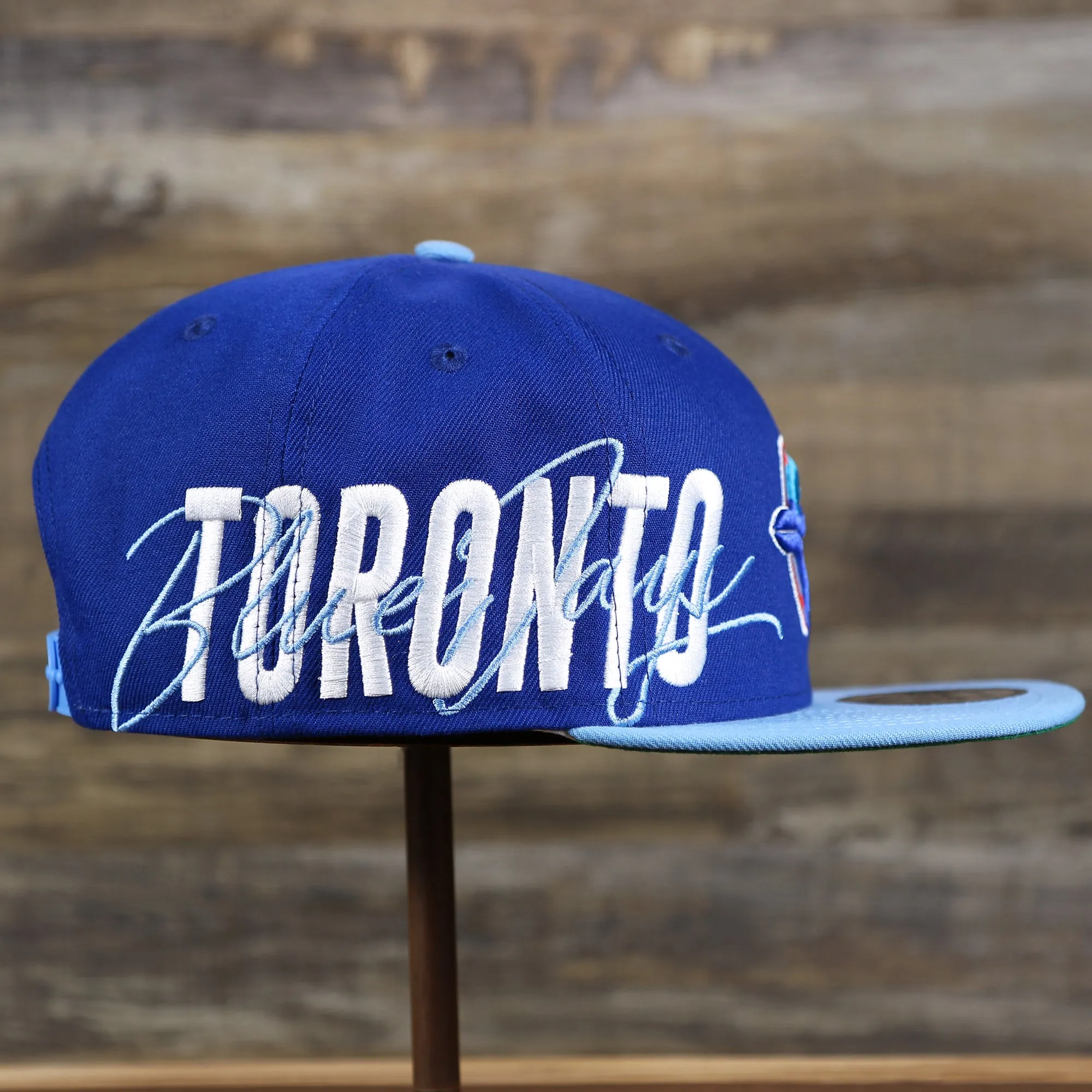 Cooperstown Toronto Blue Jays MLB Side Font Green Bottom 9Fifty Snapback Cap | Royal Blue Snap Cap