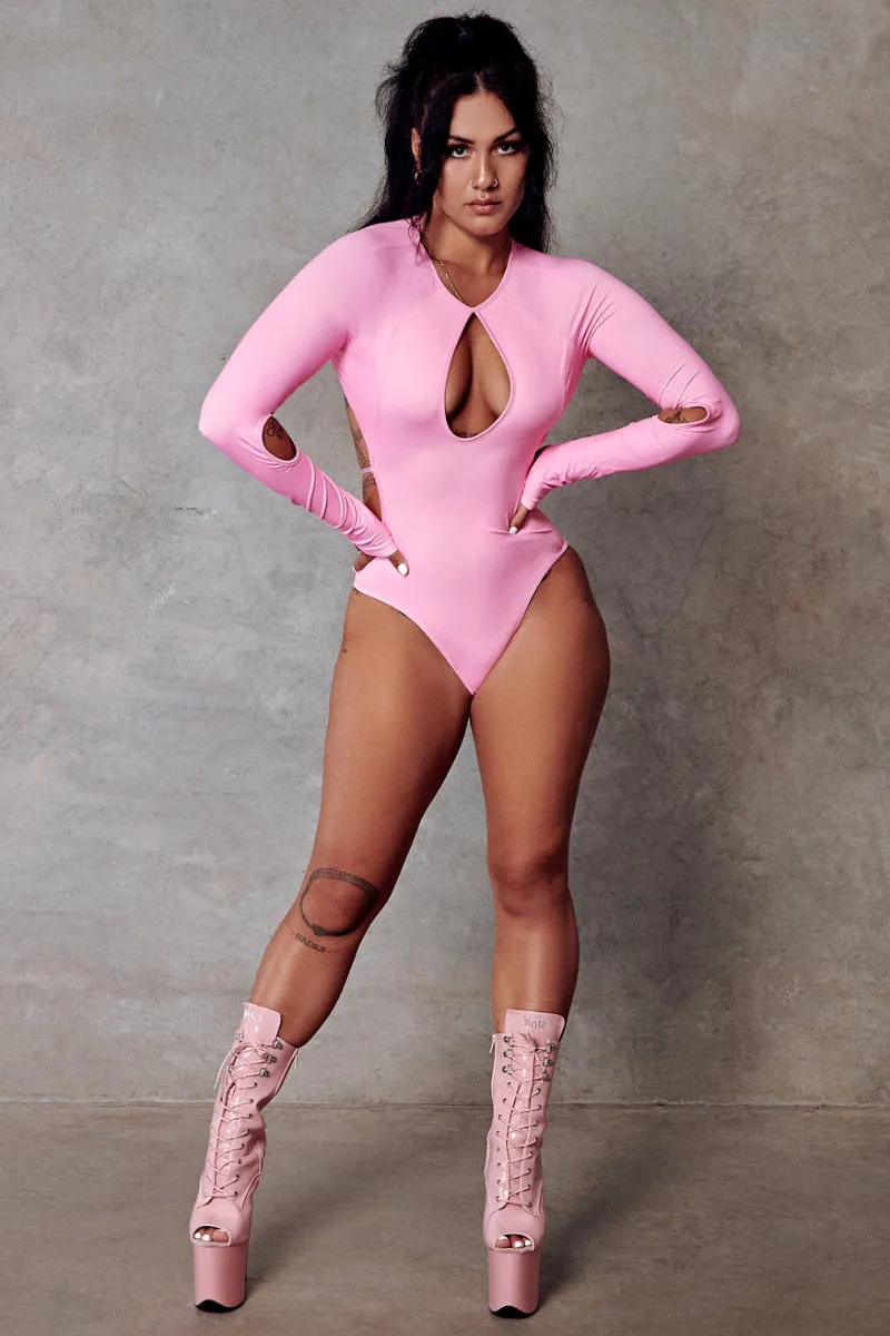 CXIX 119 Plunge Bodysuit - Pink