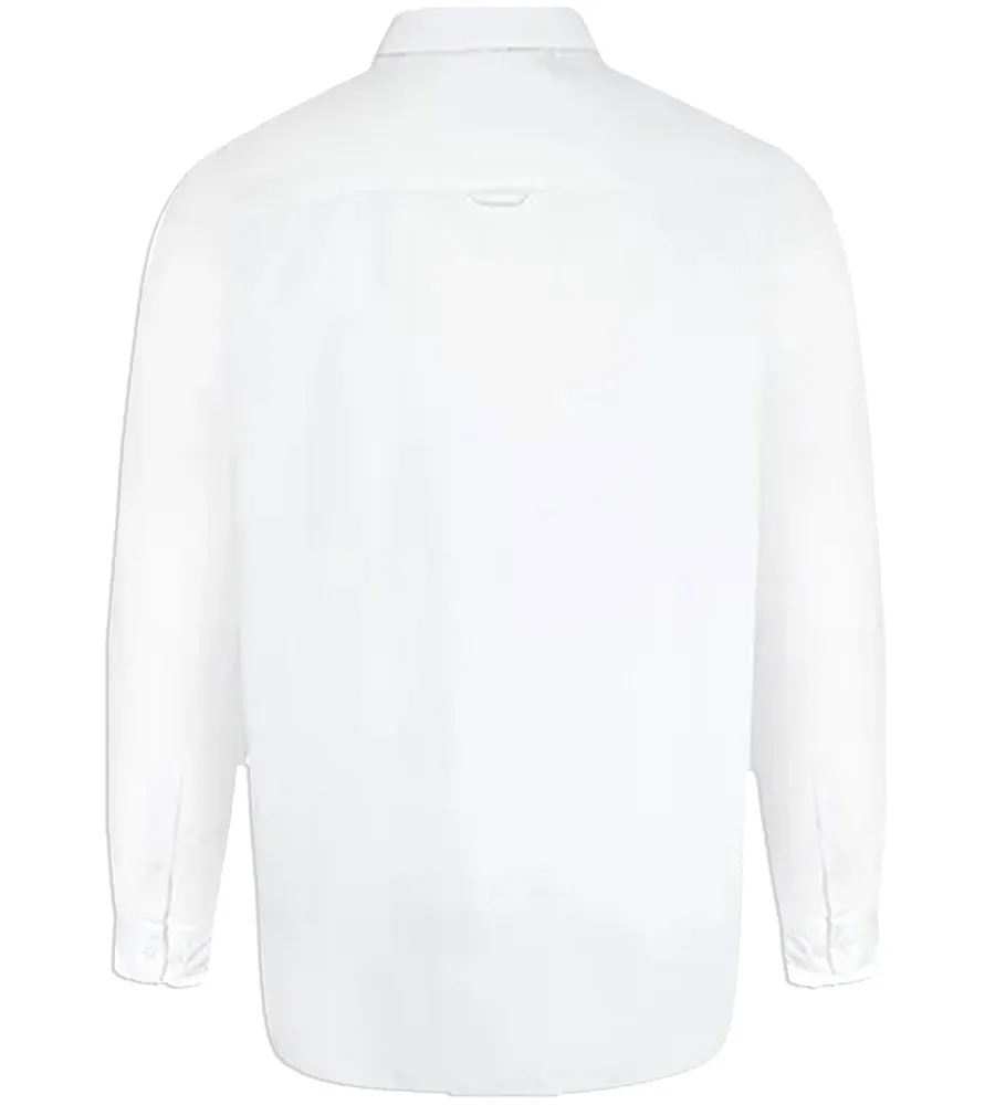 D555 Big Mens White Oxford Shirt With Long Sleeves (RICHARD WHITE)