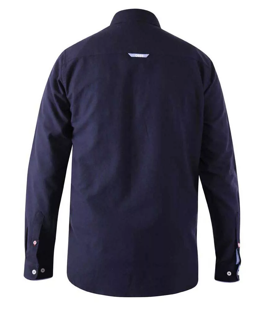 D555 Tall Mens Navy Oxford Shirt With Long Sleeves (COLCHESTER-1)