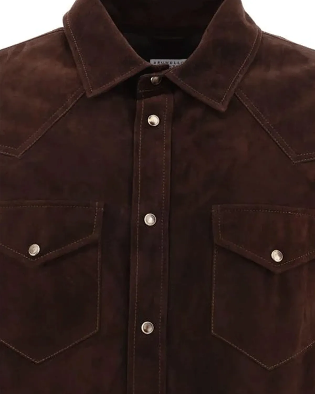 Dark Brown Suede Western Shirt