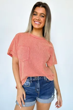 Desi Waffle Knit Pocket Top