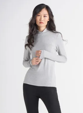 Dex Basic Knit Turtle Neck In Heather Grey