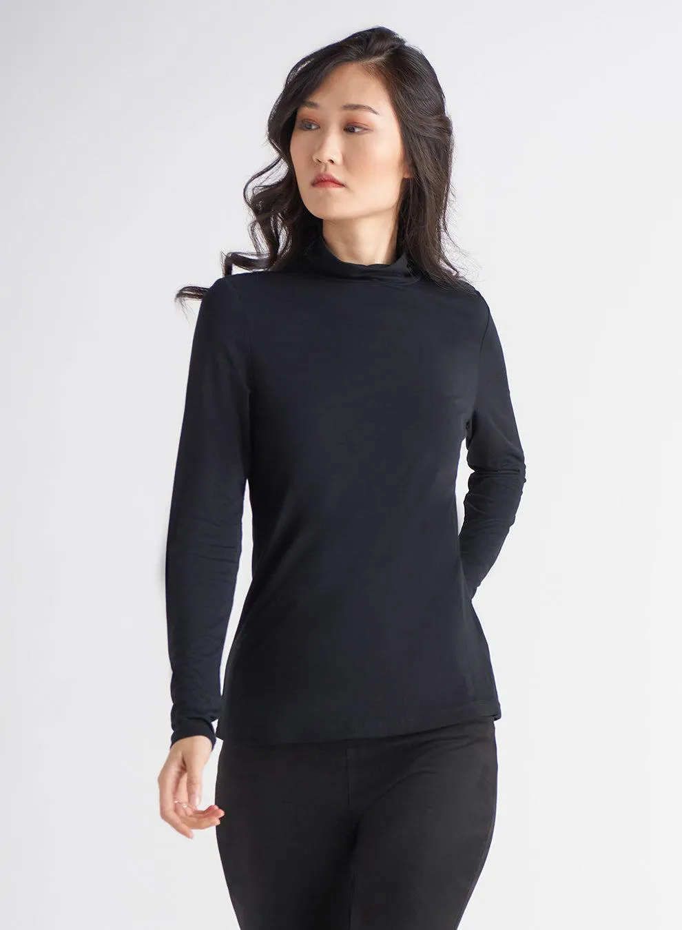 Dex Basic Knit Turtleneck In Black