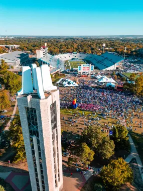 Drone Lawrence - 20x30 Framed Photograph - 'Gameday on the Hill'