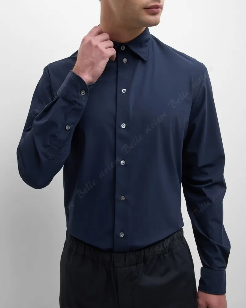 EMPORIO ARMANI  |Nylon Long Sleeves Plain Shirts