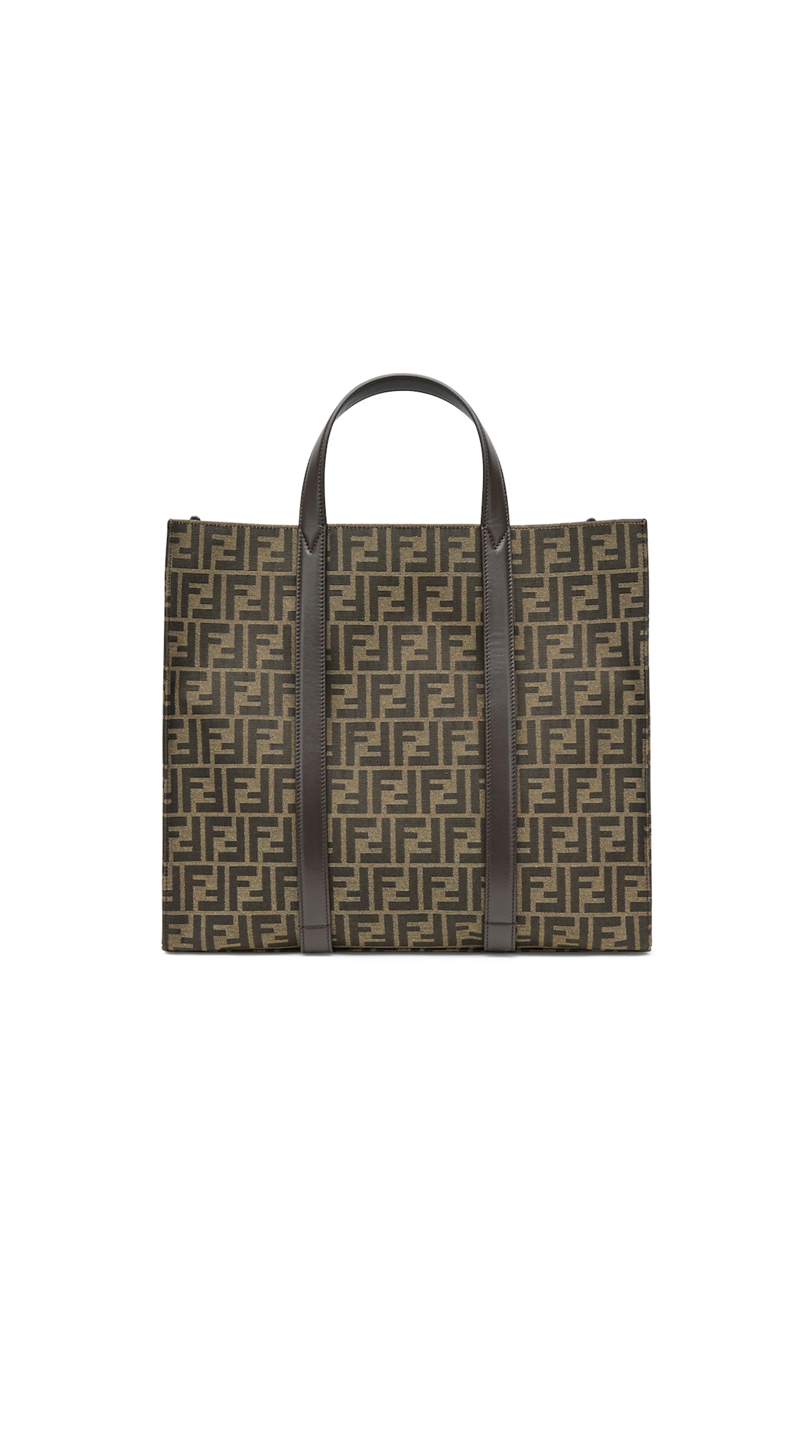 FF Jacquard Fabric Bag - Brown