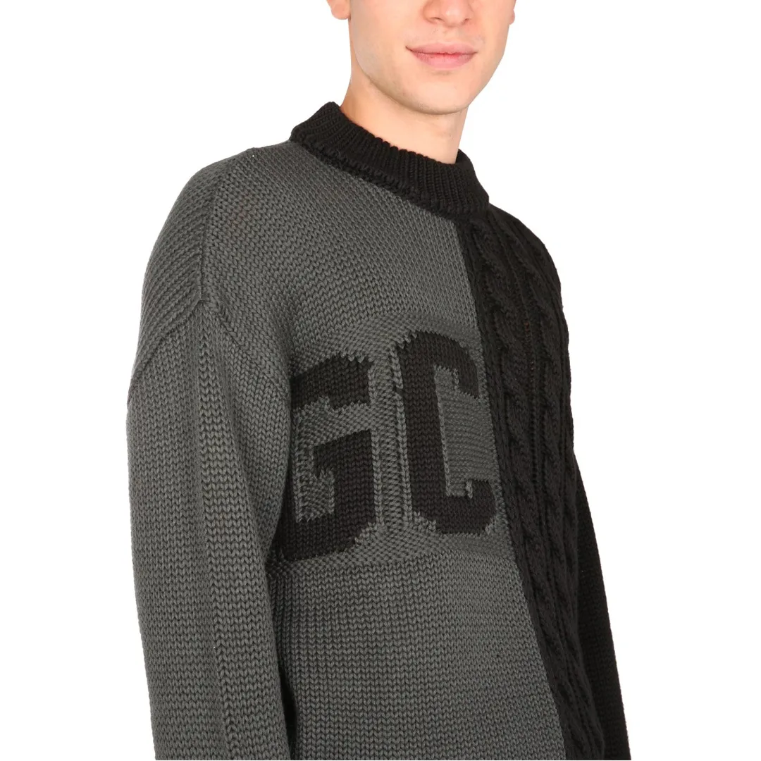 GCDS  |Crew Neck Wool Long Sleeves Plain Logo Sweaters