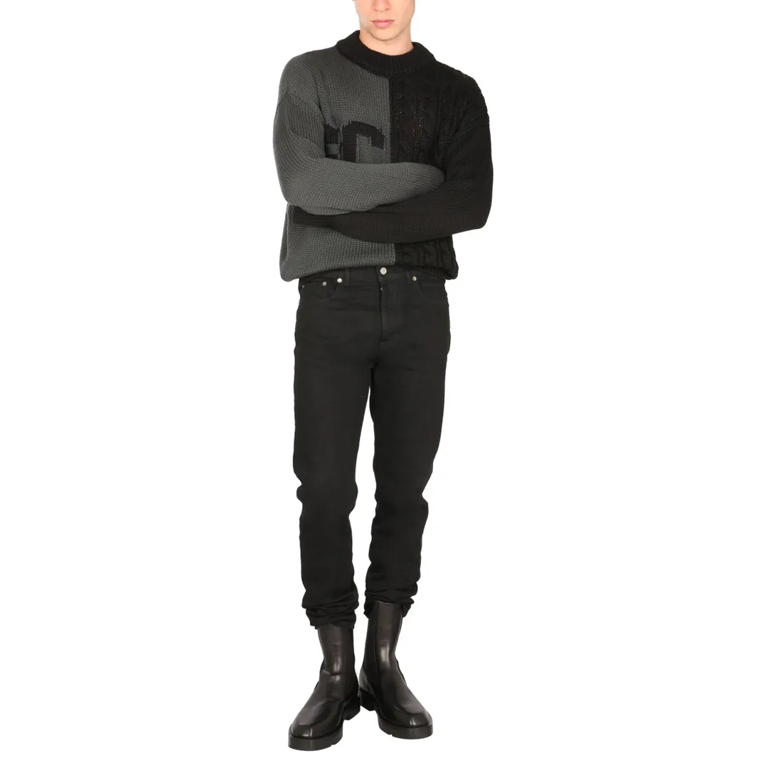 GCDS  |Crew Neck Wool Long Sleeves Plain Logo Sweaters