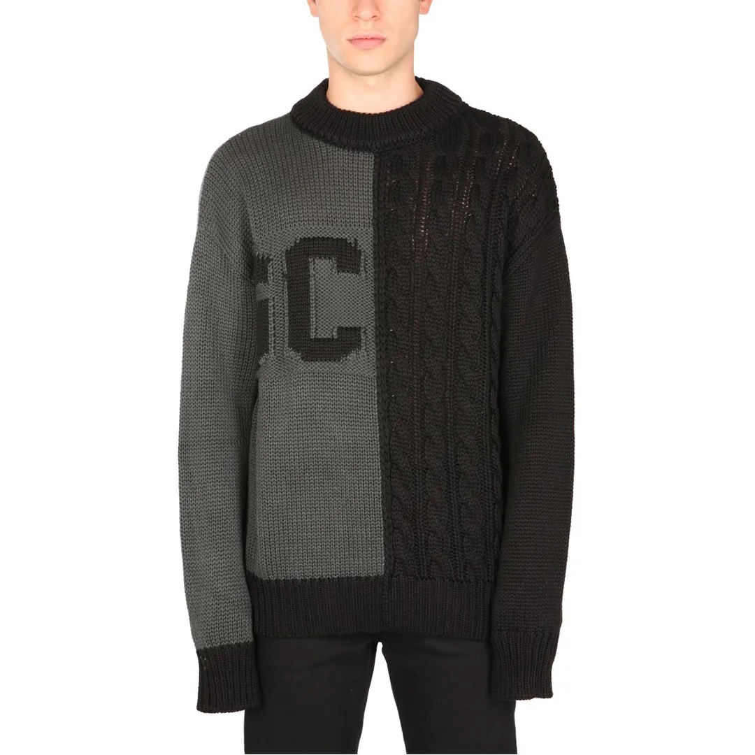 GCDS  |Crew Neck Wool Long Sleeves Plain Logo Sweaters