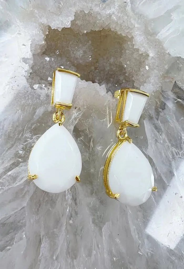 Gillian Earrings-White Onyx