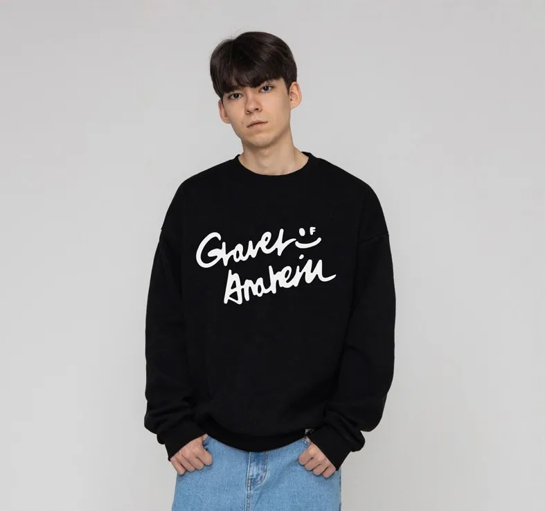 GRAVER  |Unisex Street Style Long Sleeves Cotton Logo Sweatshirts