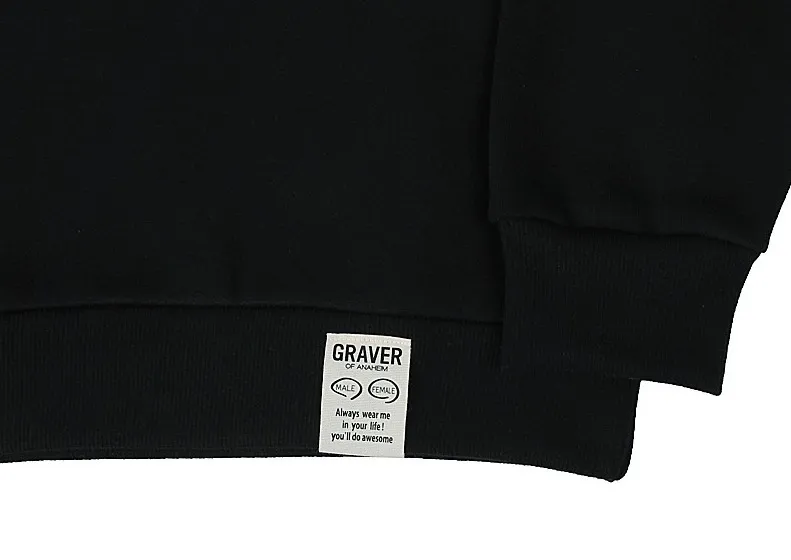 GRAVER  |Unisex Street Style Long Sleeves Cotton Logo Sweatshirts