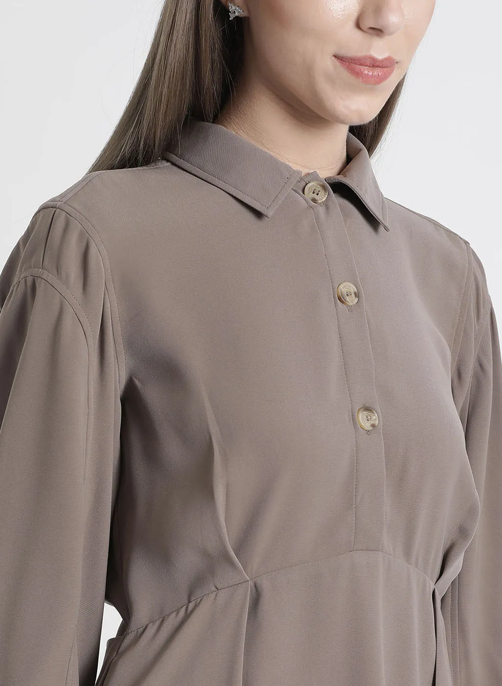 High-Low Solid Shirt