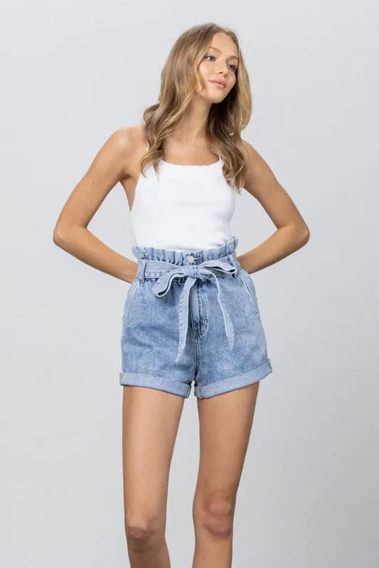 HIGH WAISTED PAPER BAG SHORTS