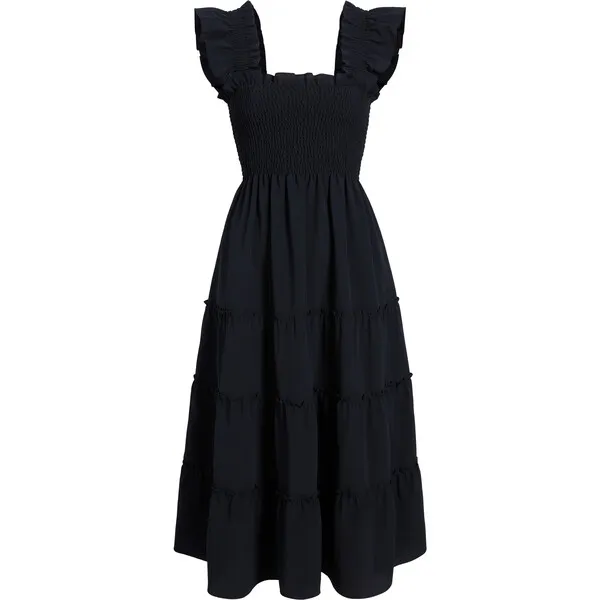 Hill House Home The Women's Ellie Nap Dress, Black Crepe