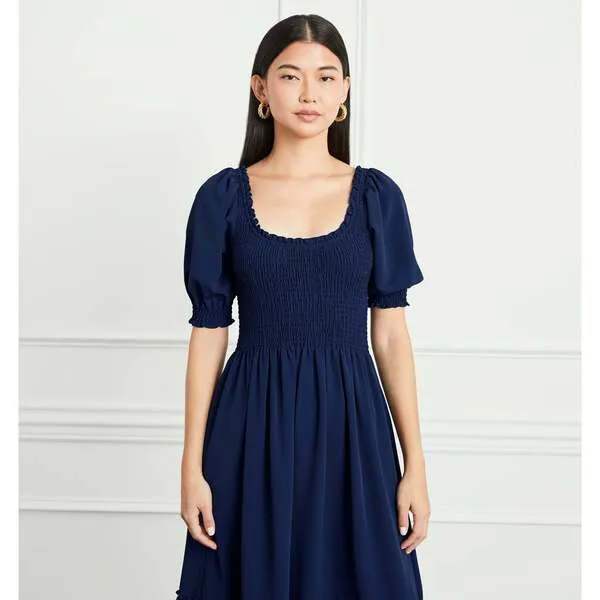 Hill House Home The Women's Louisa Nap Dress, Navy Crepe